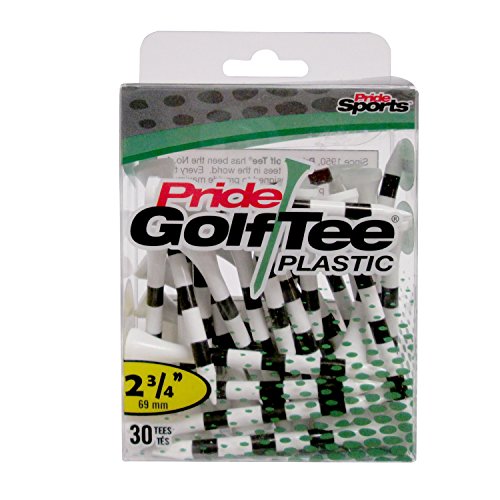 0048929201474 - PRIDE GOLF TEE PRIDE PLASTIC STRIPED GOLF TEES (PACK OF 30), 2-3/4, WHITE