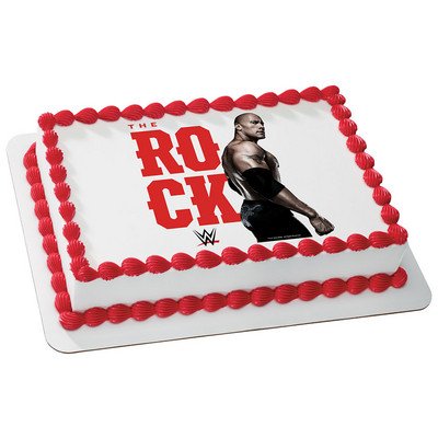4893673102746 - THE ROCK WWE LICENSED EDIBLE CAKE TOPPER #7377