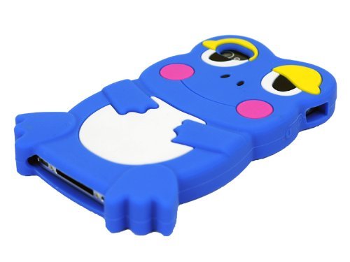 4894376019379 - ECOMGEAR(TM) DEEP BLUE CUTE 3D FROG SILICONE SKIN CASE COVER FOR APPLE IPHONE 4 4S