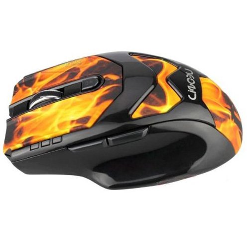 4894418173274 - GENERIC DEALHEROES 2.4G WIRELESS PC GAME MOUSE FLAME PRINT 6 BUTTON BLACK 2.7X2.8X0.9