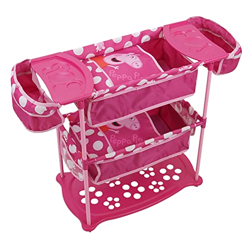 4894897001693 - PEPPA PIG: DOLL TWIN CARE STATION - PINK & WHITE DOTS - FITS DOLLS 14-18, SLEEP EAT & PLAY DOLL SET, BUILT-IN HIGHCHAIRS FOR TWO, TWIN BUNK BEDS, MATCHING PILLOWS & BLANKETS, FOR KIDS AGES 3+
