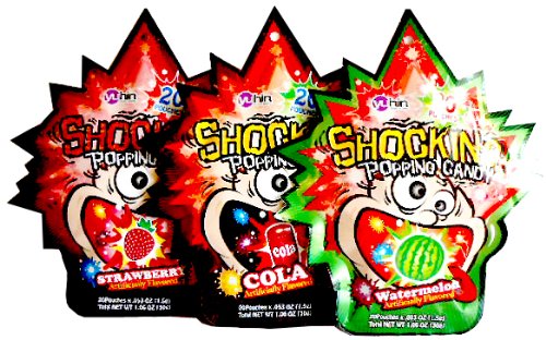 4895138304481 - SHOCKING POPPING CANDY ASSORTED (STRAWBERRY,WATERMELON,COLA) FLAVORED POUCHES (3 PACK)
