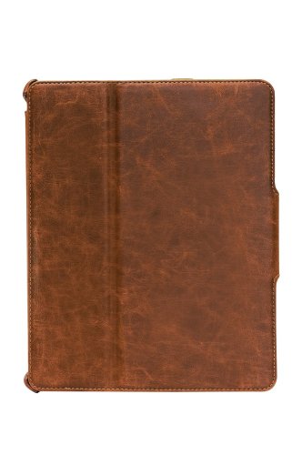 4897021594054 - UNIEA U-SUIT FOLIO PREMIUM LEATHER HARD FLIP CASE (BROWN) WITH AUTO ON/OFF FUNCTION WITH A STAND FOR APPLE'S NEW IPAD (3RD GENERATION) / USUFP-IPAD3-BROWN