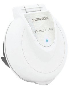 4897023261398 - FURRION F30INR-PS ROUND NON-METALLIC 30 AMP INLET WITH STAINLESS PLATE