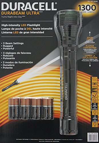 4897026911184 - DURACELL 1300 LUMEN FLASHLIGHT WITH ZOOM, BATTERIES INCLUDED