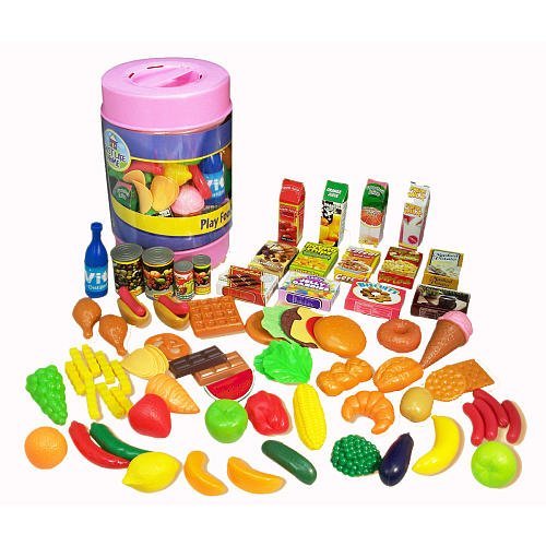 4897029140031 - JUST LIKE HOME 85-PIECE PLAY FOOD SET - COLORS/STYLES VARY