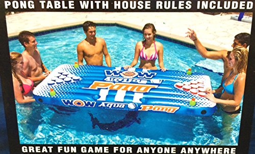 4897034342611 - WOW WATERSPORTS AQUA PONGPOOL LOUNGE BEER PONG INFLATABLE WITH SOCIAL FLOATING, THE AIR PONG TABLE - THE PORTABLE, INFLATABLE BEER PONG TABLE