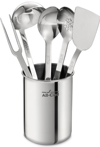 4899083792317 - ALL-CLAD TSET1 STAINLESS STEEL KITCHEN TOOL SET CADDY INCLUDED, 6-PIECE, SILVER