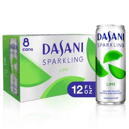 0049000068849 - (3 PACK) DASANI SLIM CAN SPARKLING WATER, LIME, 12 FL OZ, 8 COUNT
