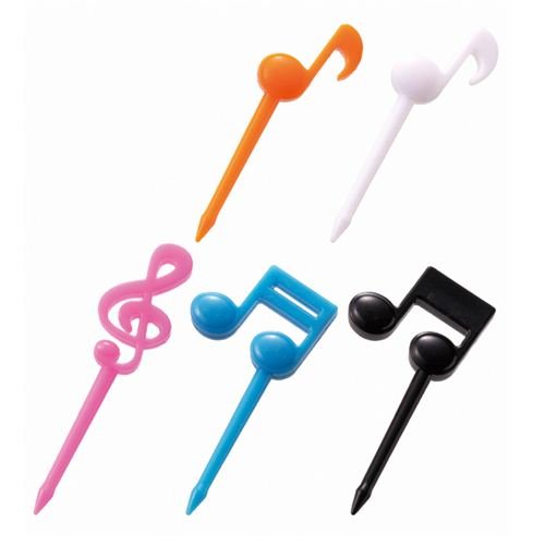 4900181836954 - MUSIC NOTE FOOD PICKS BLACK WHITE FOR BENTO BOX LUNCH BOX
