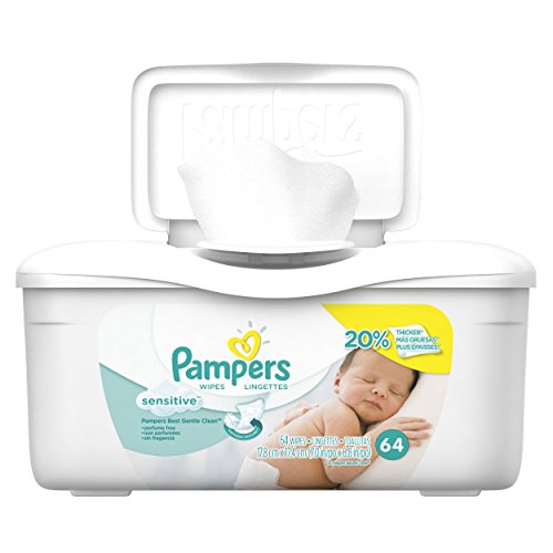 0490070708393 - PAMPERS SENSITIVE WIPES TUB 64 COUNT (PACK OF 8)