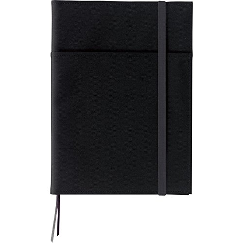 4901480259567 - KOKUYO SYSTEMIC REFILLABLE NOTEBOOK COVER - TWIN RING NOTEBOOK WITH EDGE TITLE - SEMI B5 (7 X 9.8) - NORMAL RULE - 35 LINES X 40 SHEETS - BLACK COVER