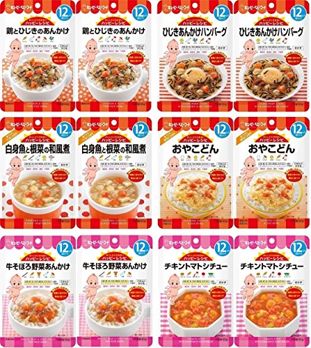 4901577053221 - KEWPIE BABY FOOD RETORT POUCH HAPPY RECIPES VARIETY SET (SIX X2 BAGS) FROM 12 MONTHS AROUND