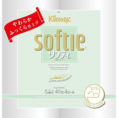 4901750211608 - JAPAN HOUSEHOLD CLEANING SUPPLIES - KLEENEX SOFTY TOILET TISSUE 40M 4 ROLL DOUBLE WHITE *AF27*
