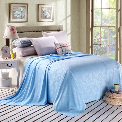 4901970007753 - KING SIZE BAMBOO PRINCE BLUE COLOR 100% BAMBOO FIBER 84 X 92 LIGHT ADULT BLANKET - COOL IN SUMMER, ANTI-BATERIAL