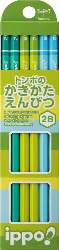 4901991020281 - TOMBOW IPPO, WOOD PENCIL, 2B, GREEN/BLUE, 12-PACK