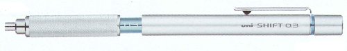 4902778043547 - UNI SHIFT PIPE LOCK DRAFTING PENCIL, 0.3 MM, SILVER BODY WITH LIGHT BLUE ACCENT (M31010.26)