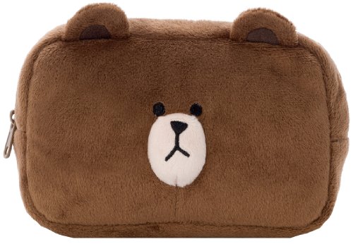 4904790296703 - LINE CHARACTER MASCOT BROWN FACE POUCH