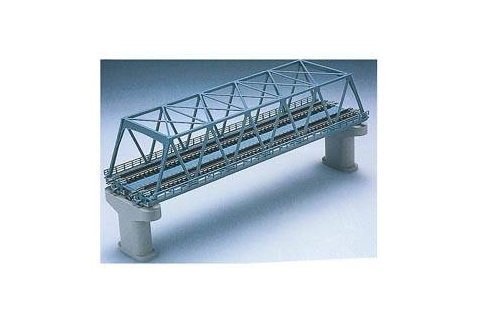 4904810030515 - TOMIX N GAUGE DOUBLE-TRACKED TRUSS IRON BRIDGE (F) BLUE (WITH A DOUBLE-TRACKED PC BRIDGE PIER AND 2) -- 3051