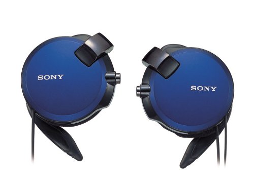 4905524371826 - SONY CLIP-ON STEREO HEADPHONES WITH DOUBLE RETRACTABLE CORD | MDR-Q68LW L BLUE (JAPANESE IMPORTS)