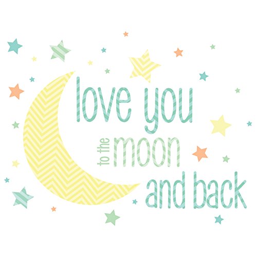0490601905253 - WALL POPS WPWW1376 I LOVE YOU TO THE MOON WALL DECAL WISHES