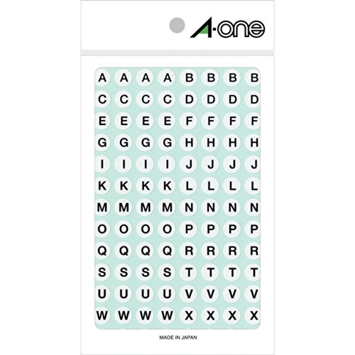 4906186080903 - -ONE (A-ONE) SPECIAL LABEL ALPHABET WHITE ROUND 9MM 4 SHEET (A ~ Z EACH PIECE 16) 08 090 (JAPAN IMPORT)