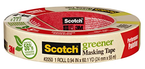 0490850403937 - 3M SCOTCH GREENER MASKING TAPE FOR PERFORMANCE PAINTING, 0.94-INCH BY 60.1-YARD, 1-PACK