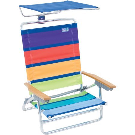 4913553151296 - RIO CLASSIC 5-POSITION HIGH-BACK BEACH CHAIR WITH ADJUSTABLE CANOPY