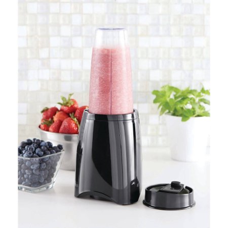 4913553161585 - MAINSTAYS PERSONAL BLENDER, BLACK, STAINLESS STEEL BLADE FOR FINE BLENDING AND EASY CLEANING