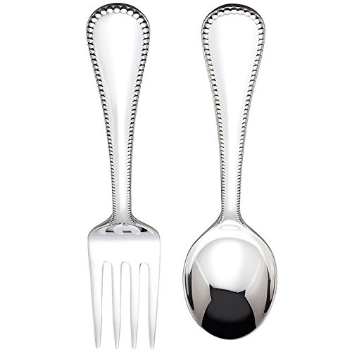 4913923120136 - REED AND BARTON LEN8060 8060 BABIES' CLASSIC BEAD STERLING SILVER 2-PIECE FLATWARE SET