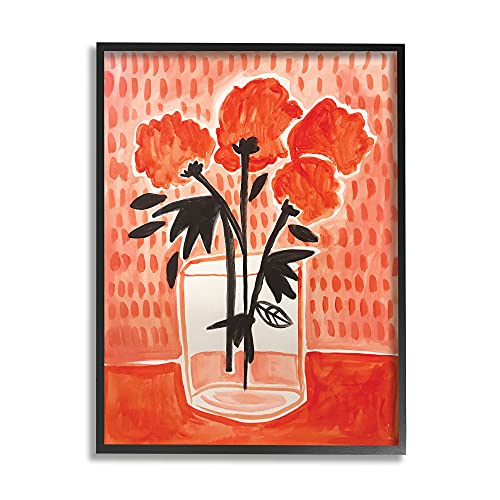 0049182360366 - STUPELL INDUSTRIES BOLD RED FLOWER BOUQUET STEM FLORALS, DESIGNED BY ND BLACK FRAMED WALL ART