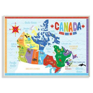 0049182885135 - CANADA MAP WITH WILDLIFE MULTI COLOR JUVENILE WALL PLAQUE ART