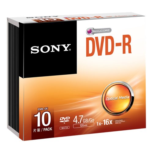 4923123142203 - SONY 10DMR47SS 16X DVD-R 4.7GB RECORDABLE DVD MEDIA - 10 PACK