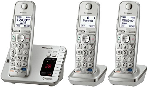 4933493133732 - PANASONIC KX-TGE263S LINK2CELL BLUETOOTH ENABLED PHONE WITH ANSWERING MACHINE, 3 CORDLESS HANDSETS (CERTIFIED REFURBISHED)