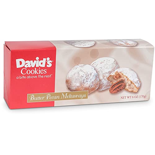 0049578051816 - DAVIDS COOKIES GOURMET BUTTER PECAN MELTAWAY SINGLES - GOURMET EASTER COOKIE SNACKS WITH CRUNCHY PECANS AND POWDERED SUGAR - PURE CREAMY BUTTER RECIPE - DELICIOUS HEAVENLY FLAVORS EASTER FOOD GIFT (6 OZ)