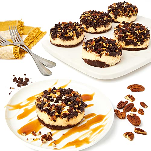 0049578991082 - DAVIDS COOKIES TURTLE CHOCOLATE PECAN MINI CHEESECAKES - 6PCS OF GOURMET BITE-SIZED TREATS - DECADENT CRUNCHY PECANS MADE WITH ONLY THE FINEST INGREDIENTS