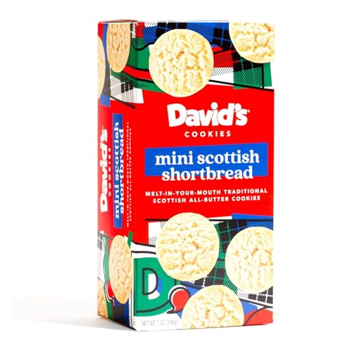 0049578992935 - DAVID’S COOKIES PURE BUTTER SHORTBREAD COOKIES – TRADITIONAL MINI SCOTTISH BUTTER SHORTBREAD COOKIE BOX – FRESH & YUMMY SHORTBREADS FOR TEA & COFFEE TIME – ORIGINAL RECIPE MADE IN SCOTLAND - 1 PACK