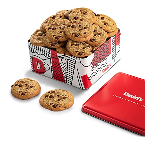 0049578998357 - DAVIDS COOKIES SUGAR FREE CHOCOLATE CHIP FRESH BAKED COOKIES 2 LB TIN - ALL-NATURAL INGREDIENTS – IDEAL PRESENT FOR SPECIAL OCCASIONS