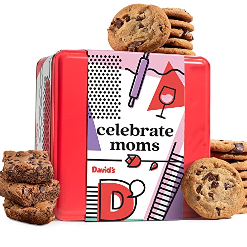 0049578999705 - DAVID’S COOKIES MOTHERS DAY GIFT GLUTEN FREE COOKIES AND BROWNIES COMBO IN A CELEBRATE MOMS THEMED TIN GIFT BOX | FRESH BAKED DELICIOUS GOURMET COOKIES AND BROWNIES FOR EVERYONE (2 LBS)
