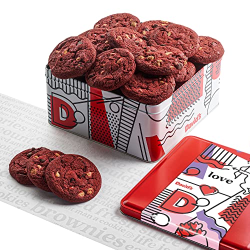 0049578999811 - DAVIDS COOKIES VALENTINES DAY FRESHLY BAKED MELT IN YOUR MOUTH RED VELVET MINI BITES COOKIE IN A BEAUTIFUL LOVE-THEMED TIN GIFT BOX | DELICIOUS GOURMET COOKIES FOR EVERYONE (2LBS)