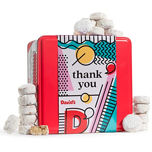 0049578999842 - DAVID’S COOKIES IDEAL THANK YOU GIFT FOR EVERYONE – BUTTER PECAN MELTAWAYS COOKIES WITH CRUNCHY PECANS AND POWDERED SUGAR – PREMIUM FRESH INGREDIENTS – COMES WITH A LOVELY TIN BOX - 2 LBS
