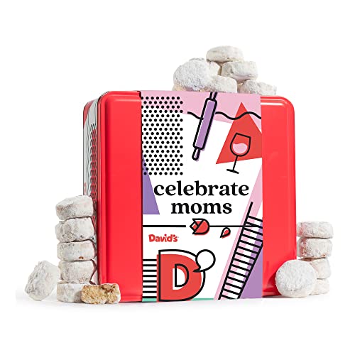 0049578999866 - DAVID’S COOKIES IDEAL MOTHERS DAY GIFT FOR MOMS – BUTTER PECAN MELTAWAYS COOKIES WITH CRUNCHY PECANS AND POWDERED SUGAR – PREMIUM FRESH INGREDIENTS – COMES IN A CELEBRATE MOMS TIN BOX 1LB