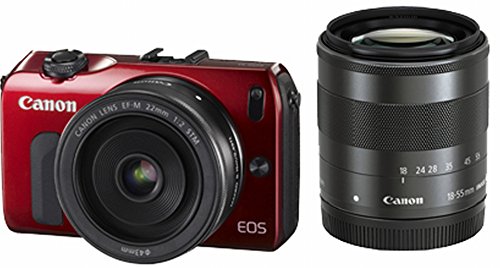 4960999907154 - CANON EOS-M MIRRORLESS DIGITAL CAMERA WITH EF-M 18-55MM, 22MM STM LENSES WITH 90EX FLASH WITH MOUNT ADAPTER EF-EOS M (RED) - INTERNATIONAL VERSION (NO WARRANTY)