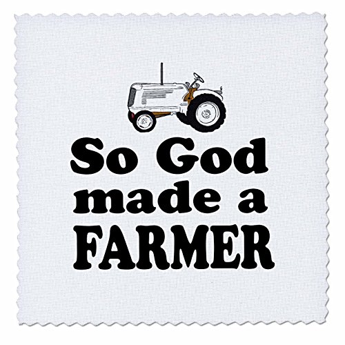 0496159584032 - 3DROSE QS_159584_3 SO GOD MADE A FARMER RANCHER COUNTRY QUILT SQUARE, 8 BY 8-INCH