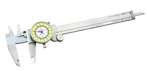 0049659689310 - STARRETT 1202F-6 DIAL CALIPER, STAINLESS STEEL, WHITE FACE, 0-6 RANGE, +/-0.001 ACCURACY, 0.010 RESOLUTION, MEETS SPECIFICATIONS