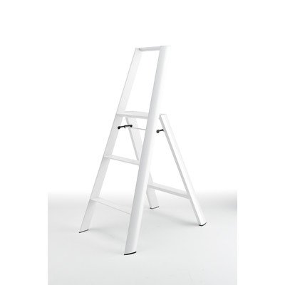 4968757432030 - 3-STEP ALUMINUM STEP STOOL WITH 225 LB. LOAD CAPACITY COLOR: WHITE