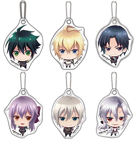 4970381364120 - SERAPH OF THE END MIAGETE MASCOT 6 PACK BOX TRADING KEYCHAIN SNAP CLIP STRING STRAP BAG BACKPACK PURSE TOTE PHONE BALL CHAIN KEY HOLDER RING POUCH PENDANT DANGLE DECOR ACCESSORY YUICHIRO MIKAELA ENSKY
