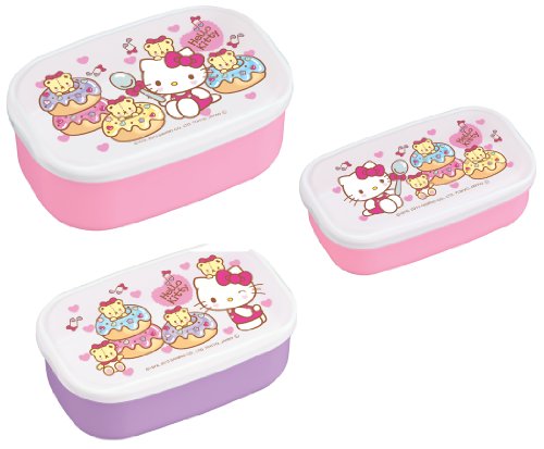 4970825101038 - HELLO KITTY DESIGN 3-PIECE NESTING MICROWAVABLE FOOD STORAGE LUNCH BOXES SET OF 3PCS