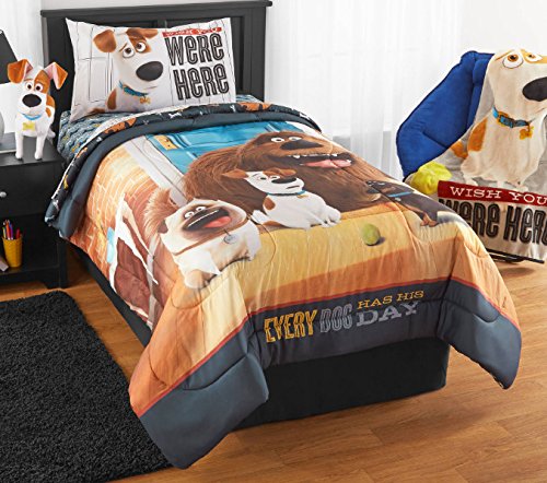 0049713675891 - THE SECRET LIFE OF PETS TWIN COMFORTER & SHEETS (4 PIECE BED IN A BAG) + HOMEMADE WAX MELT