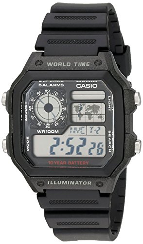 4971850968733 - CASIO MEN'S AE1200WH-1A WORLD TIME WATCH